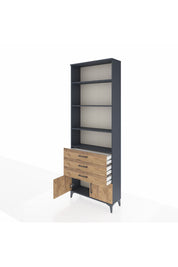 Arges Dolap 4 Raflı 3 Çekmeceli 2 Kapaklı 88x30x243 - S33M266V6A
