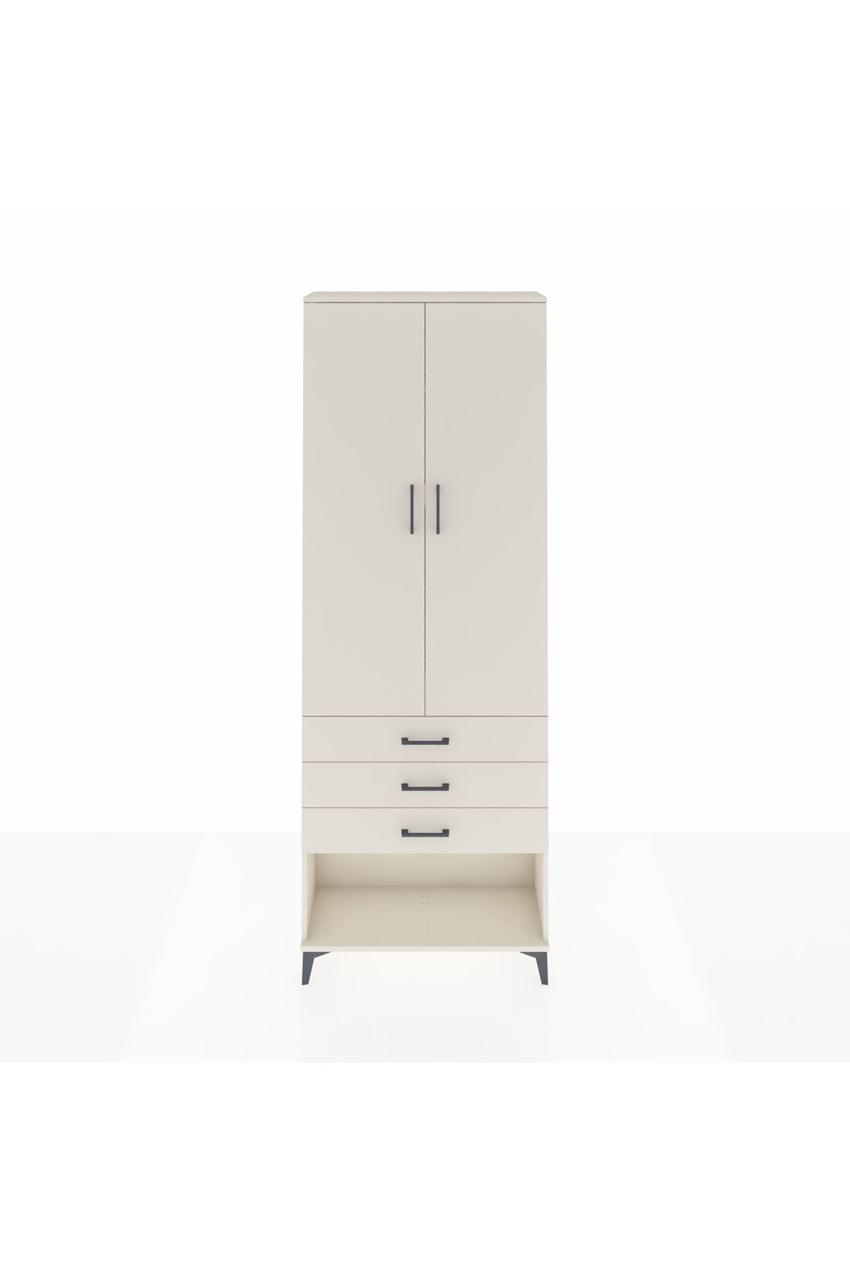 Arges Dolap 4 Raflı 3 Çekmeceli 2 Kapaklı 88x30x243 - S33M267V1A