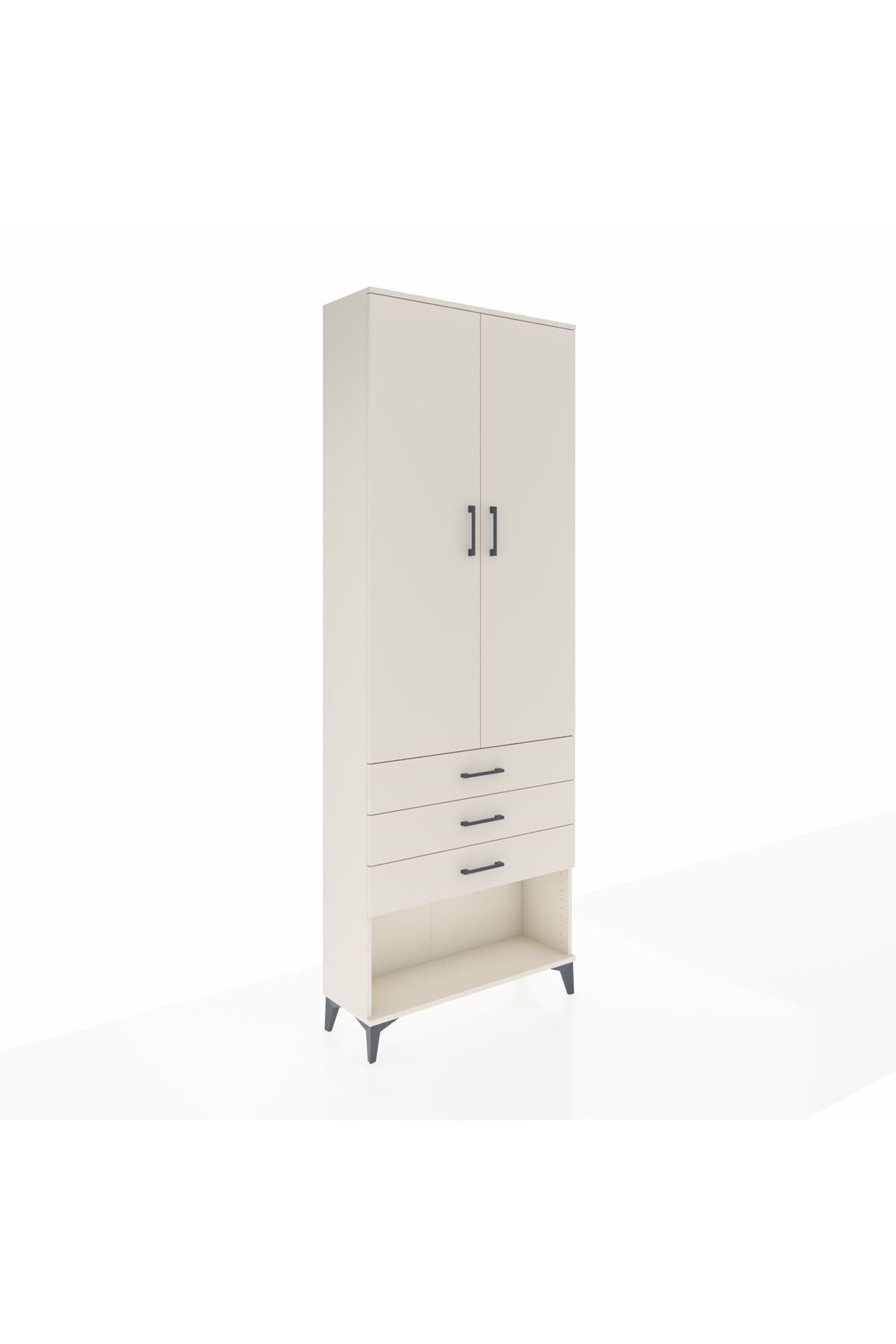 Arges Dolap 4 Raflı 3 Çekmeceli 2 Kapaklı 88x30x243 - S33M267V1A