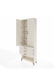 Arges Dolap 4 Raflı 3 Çekmeceli 2 Kapaklı 88x30x243 - S33M267V1A