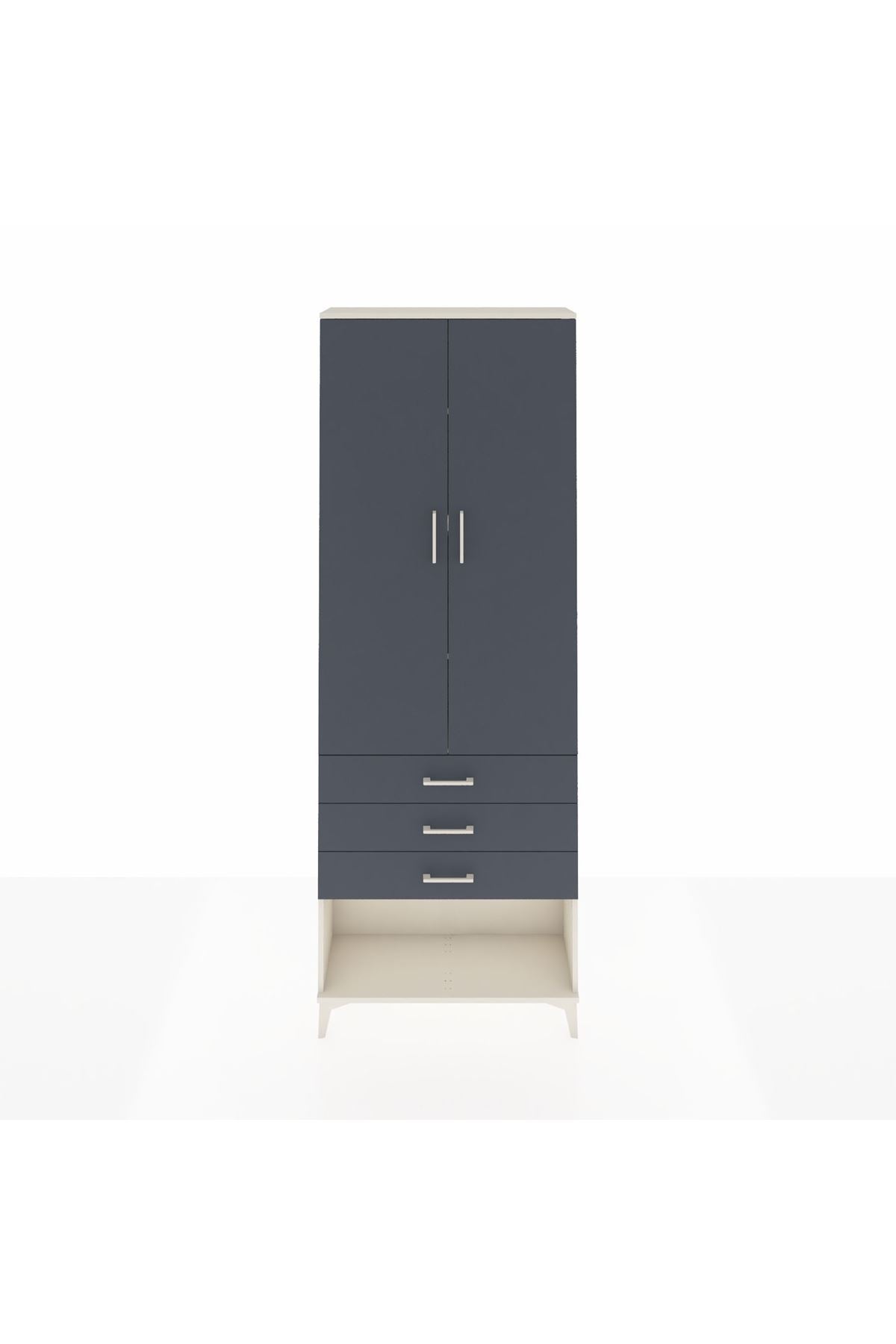 Arges Dolap 4 Raflı 3 Çekmeceli 2 Kapaklı 88x30x243 - S33M267V2A