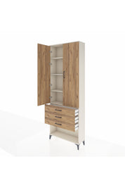 Arges Dolap 4 Raflı 3 Çekmeceli 2 Kapaklı 88x30x243 - S33M267V3A