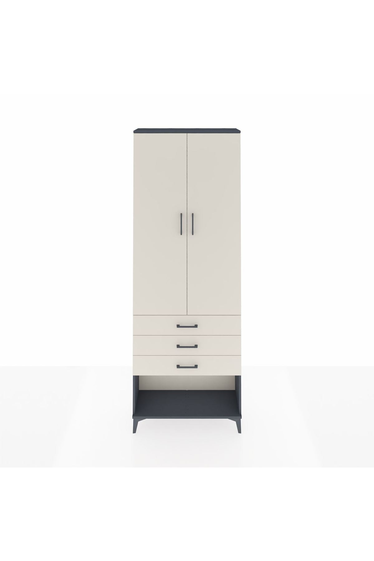 Arges Dolap 4 Raflı 3 Çekmeceli 2 Kapaklı 88x30x243 - S33M267V4A