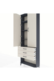 Arges Dolap 4 Raflı 3 Çekmeceli 2 Kapaklı 88x30x243 - S33M267V4A