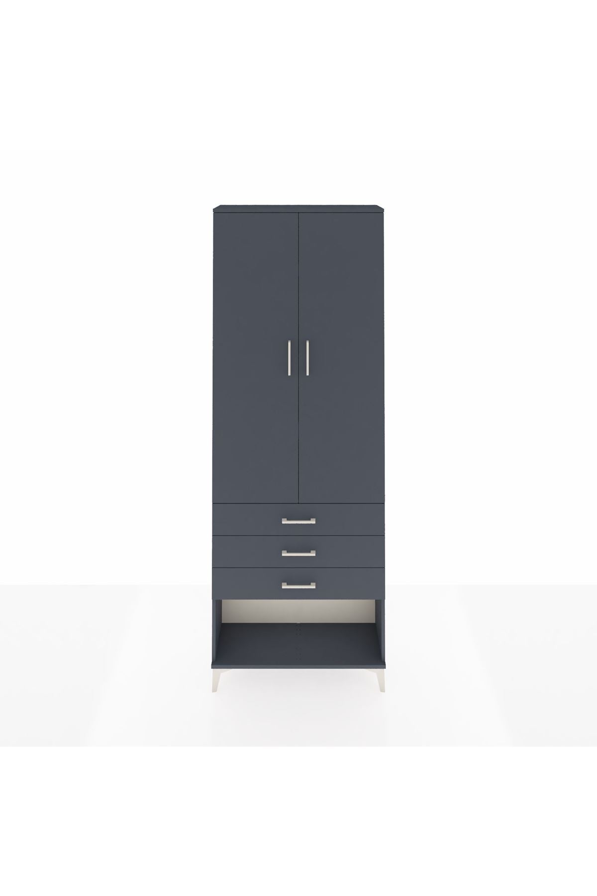 Arges Dolap 4 Raflı 3 Çekmeceli 2 Kapaklı 88x30x243 - S33M267V5A
