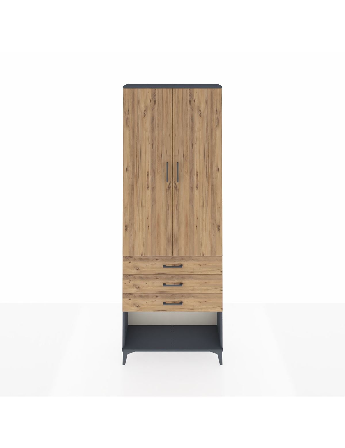 Arges Dolap 4 Raflı 3 Çekmeceli 2 Kapaklı 88x30x243 - S33M267V6A