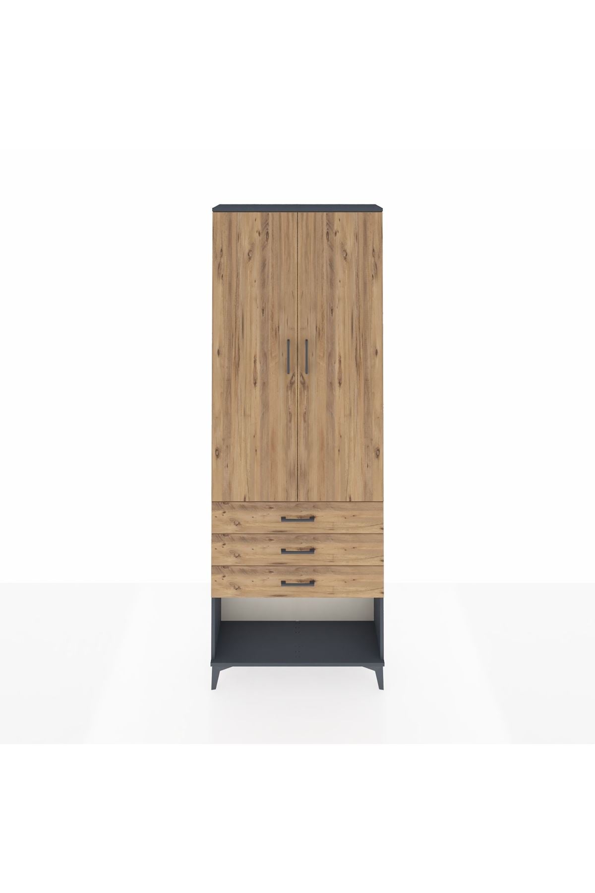 Arges Dolap 4 Raflı 3 Çekmeceli 2 Kapaklı 88x30x243 - S33M267V6A