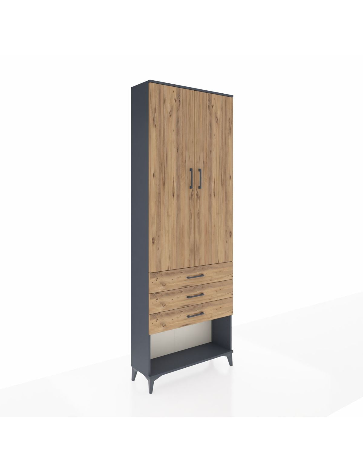 Arges Dolap 4 Raflı 3 Çekmeceli 2 Kapaklı 88x30x243 - S33M267V6A