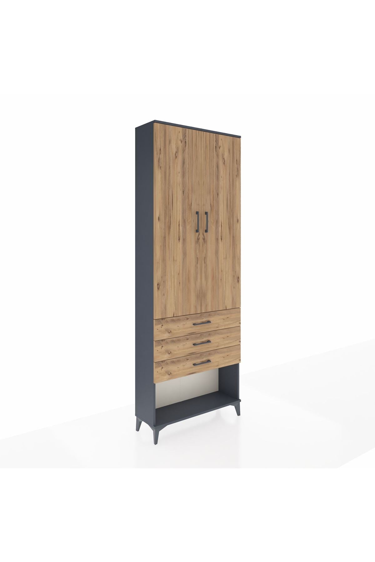 Arges Dolap 4 Raflı 3 Çekmeceli 2 Kapaklı 88x30x243 - S33M267V6A
