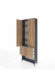 Arges Dolap 4 Raflı 3 Çekmeceli 2 Kapaklı 88x30x243 - S33M267V6A