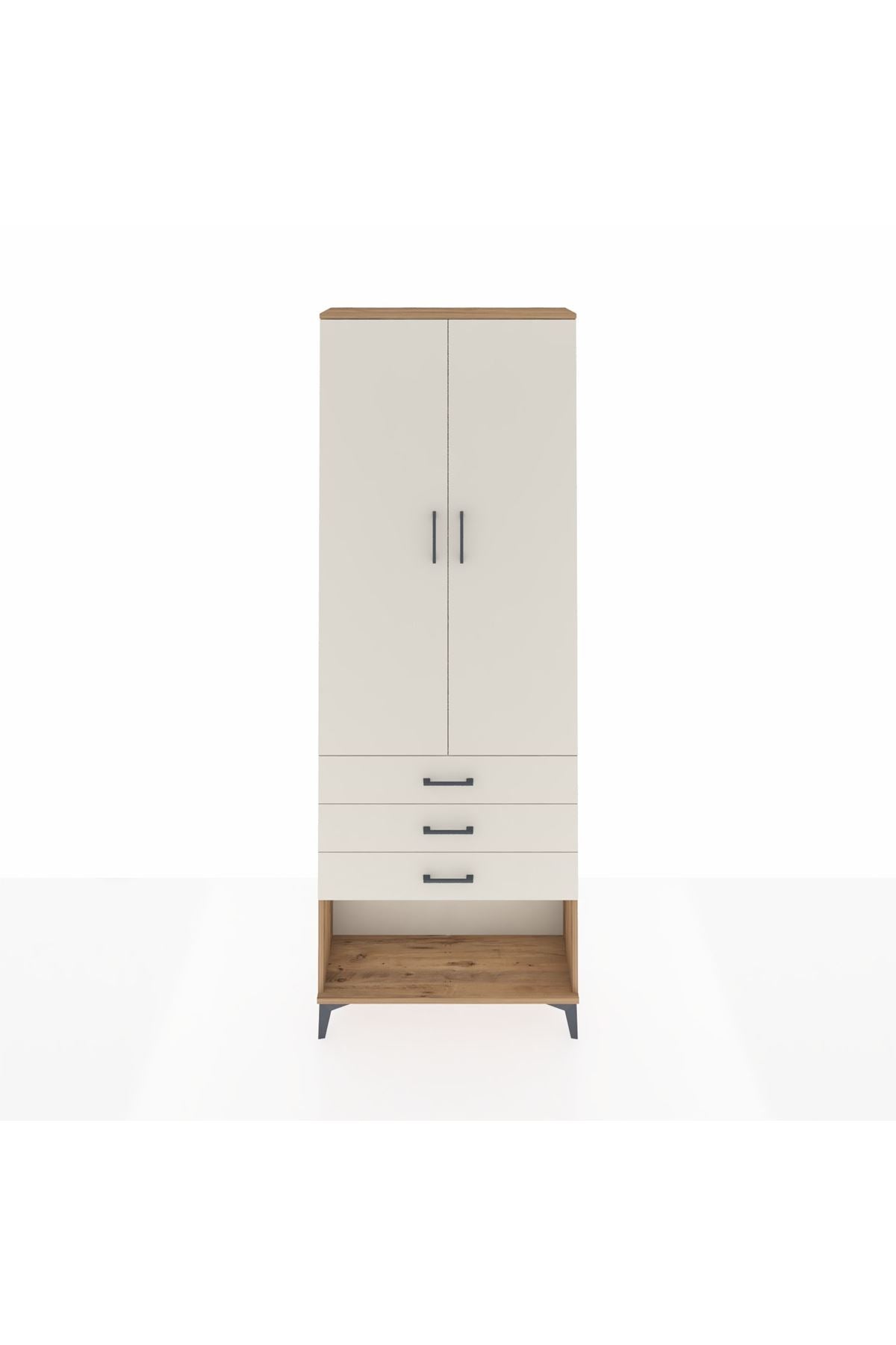 Arges Dolap 4 Raflı 3 Çekmeceli 2 Kapaklı 88x30x243 - S33M267V7A