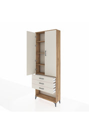 Arges Dolap 4 Raflı 3 Çekmeceli 2 Kapaklı 88x30x243 - S33M267V7A