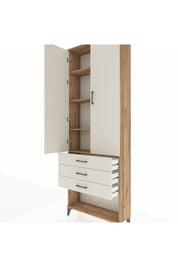 Arges Dolap 4 Raflı 3 Çekmeceli 2 Kapaklı 88x30x243 - S33M267V7A