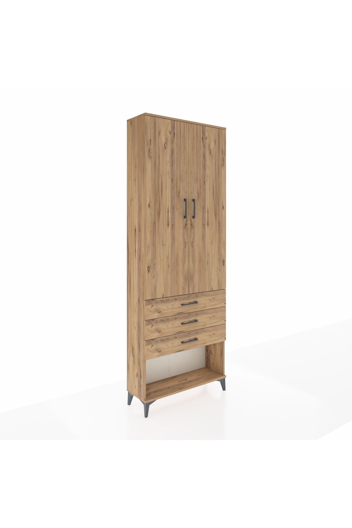 Arges Dolap 4 Raflı 3 Çekmeceli 2 Kapaklı 88x30x243 - S33M267V9A