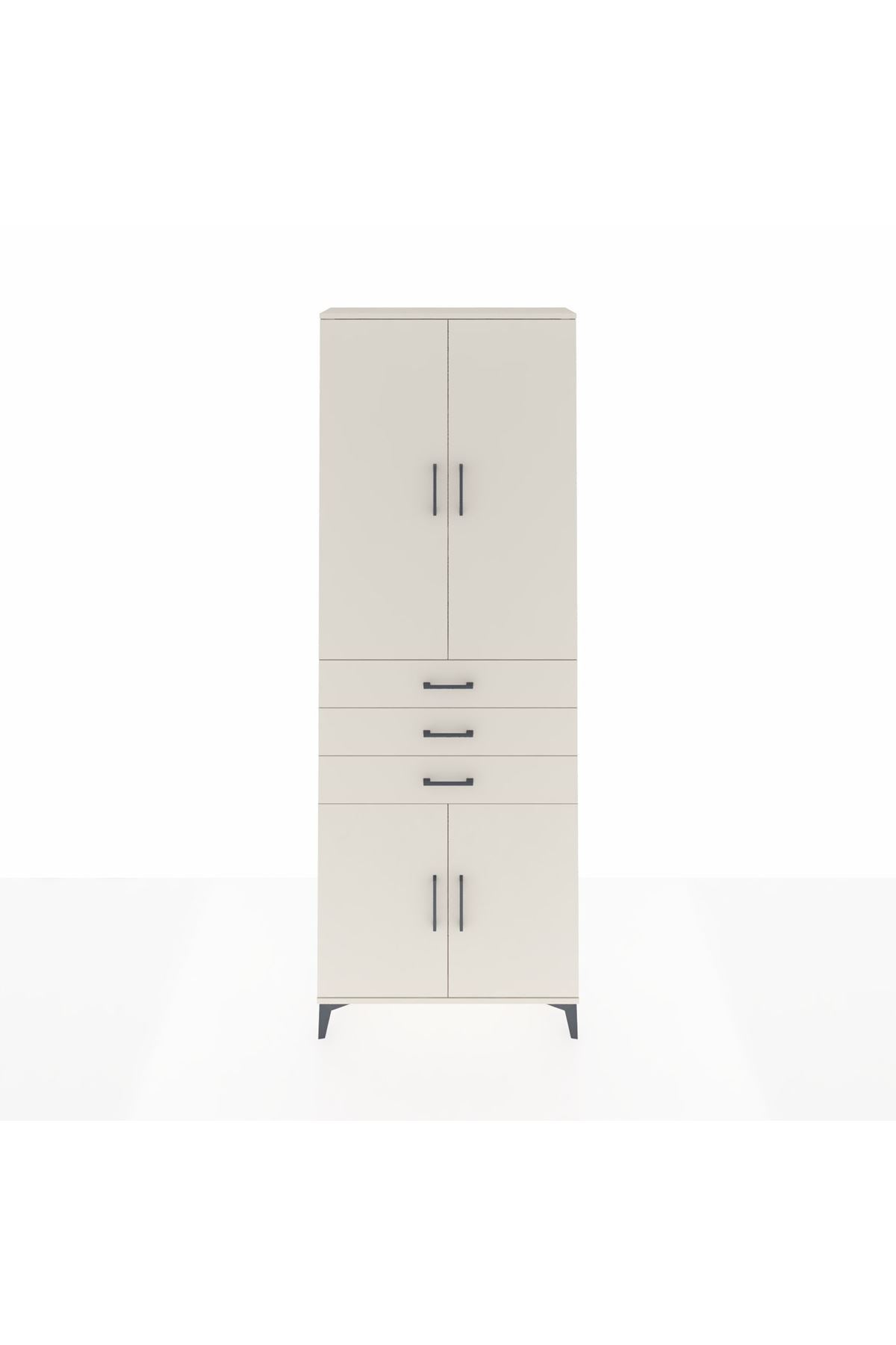 Arges Dolap 4 Raflı 3 Çekmeceli 4 Kapaklı 88x30x243 - S33M269V1A