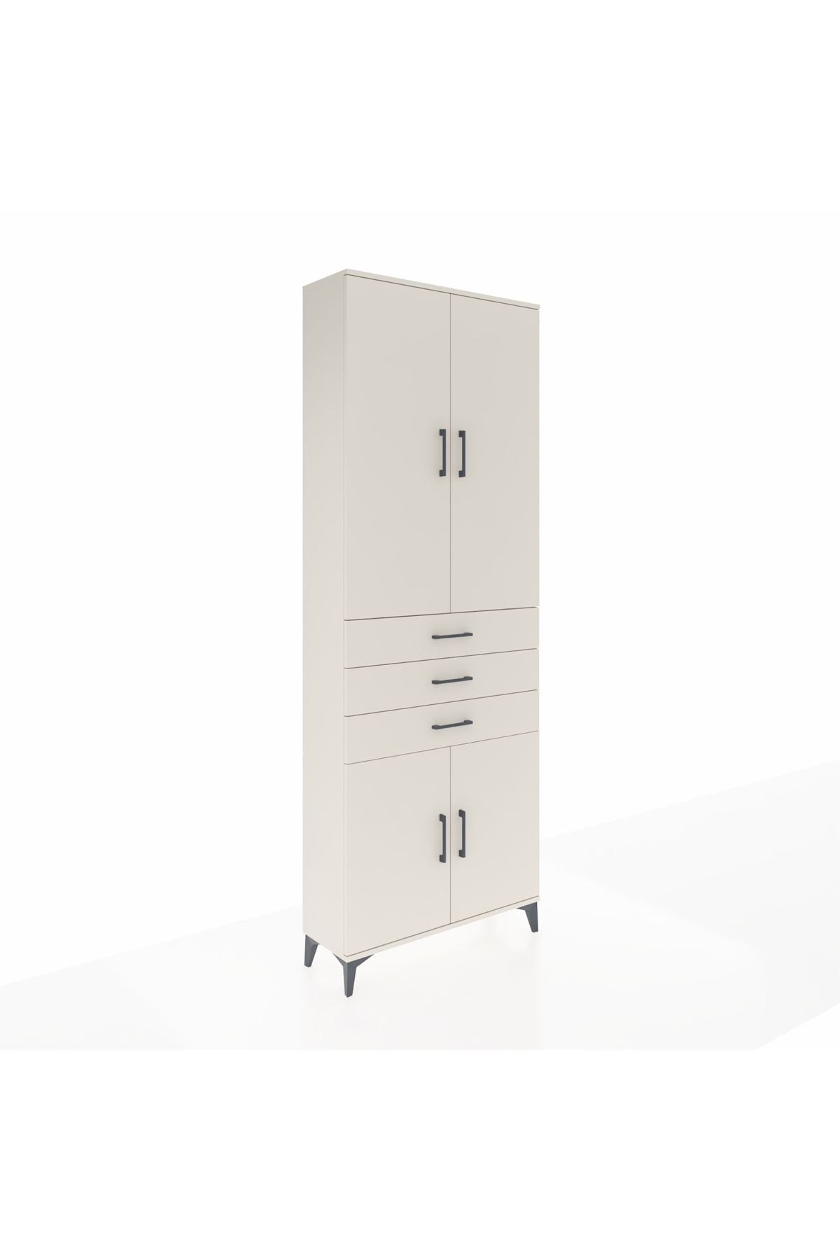 Arges Dolap 4 Raflı 3 Çekmeceli 4 Kapaklı 88x30x243 - S33M269V1A