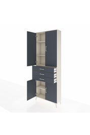 Arges Dolap 4 Raflı 3 Çekmeceli 4 Kapaklı 88x30x243 - S33M269V2A