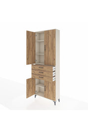 Arges Dolap 4 Raflı 3 Çekmeceli 4 Kapaklı 88x30x243 - S33M269V3A