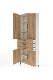 Arges Dolap 4 Raflı 3 Çekmeceli 4 Kapaklı 88x30x243 - S33M269V3A