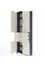 Arges Dolap 4 Raflı 3 Çekmeceli 4 Kapaklı 88x30x243 - S33M269V4A