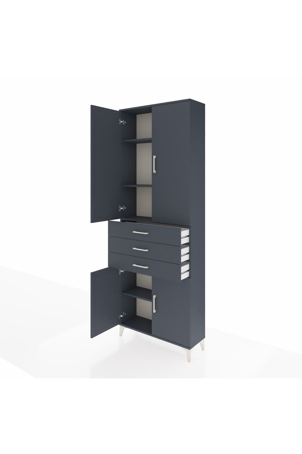 Arges Dolap 4 Raflı 3 Çekmeceli 4 Kapaklı 88x30x243 - S33M269V5A