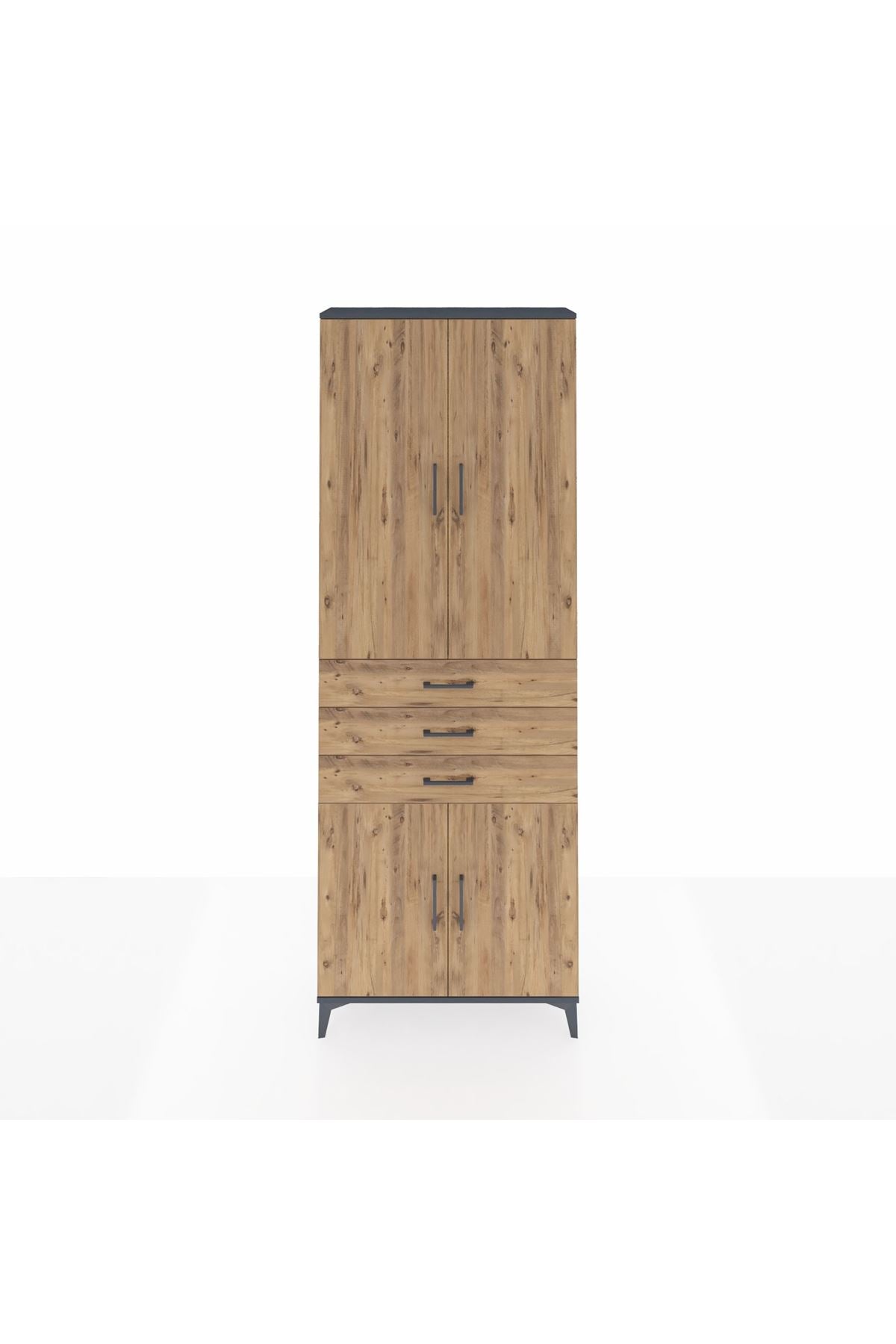 Arges Dolap 4 Raflı 3 Çekmeceli 4 Kapaklı 88x30x243 - S33M269V6A