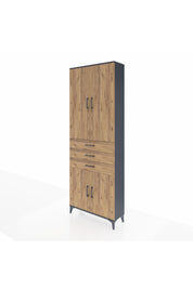 Arges Dolap 4 Raflı 3 Çekmeceli 4 Kapaklı 88x30x243 - S33M269V6A