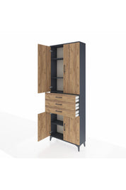 Arges Dolap 4 Raflı 3 Çekmeceli 4 Kapaklı 88x30x243 - S33M269V6A