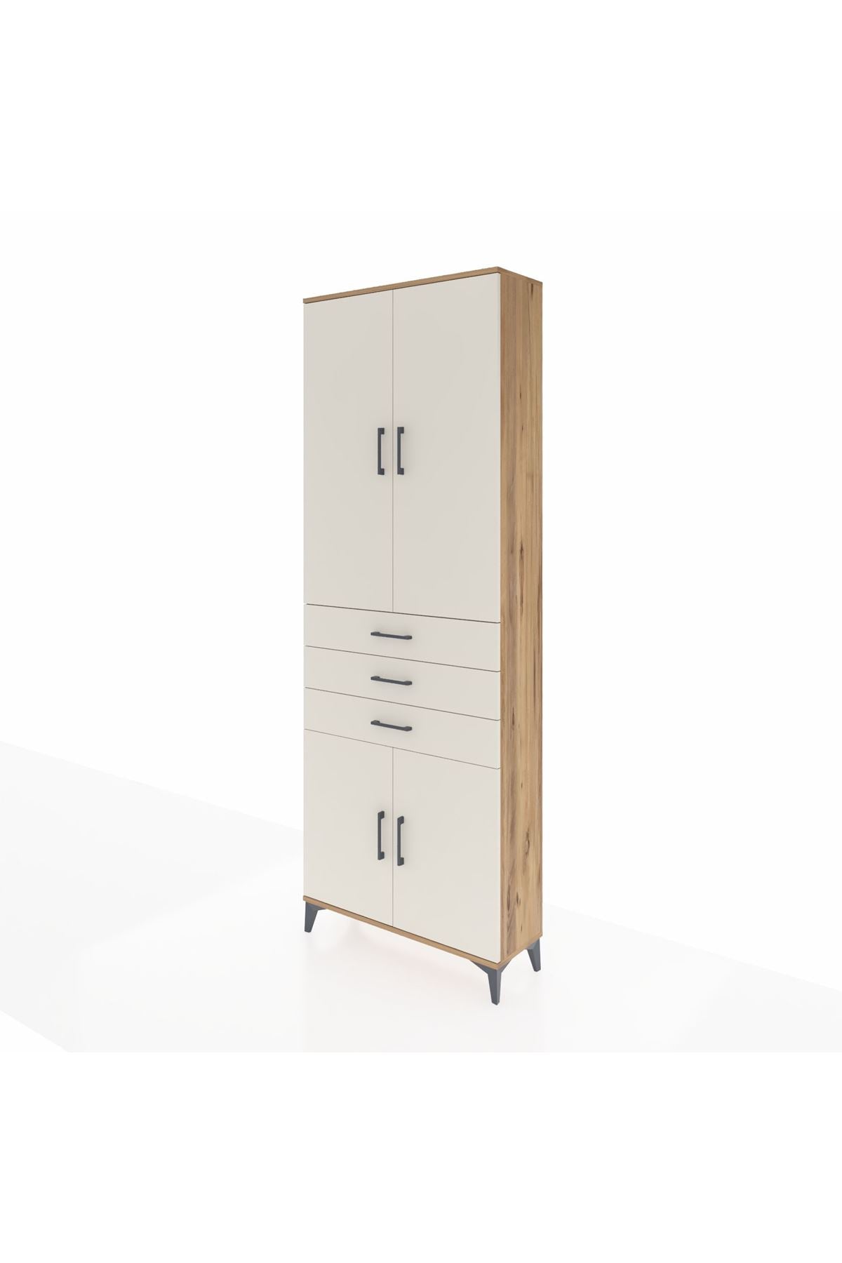 Arges Dolap 4 Raflı 3 Çekmeceli 4 Kapaklı 88x30x243 - S33M269V7A