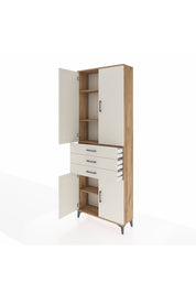 Arges Dolap 4 Raflı 3 Çekmeceli 4 Kapaklı 88x30x243 - S33M269V7A