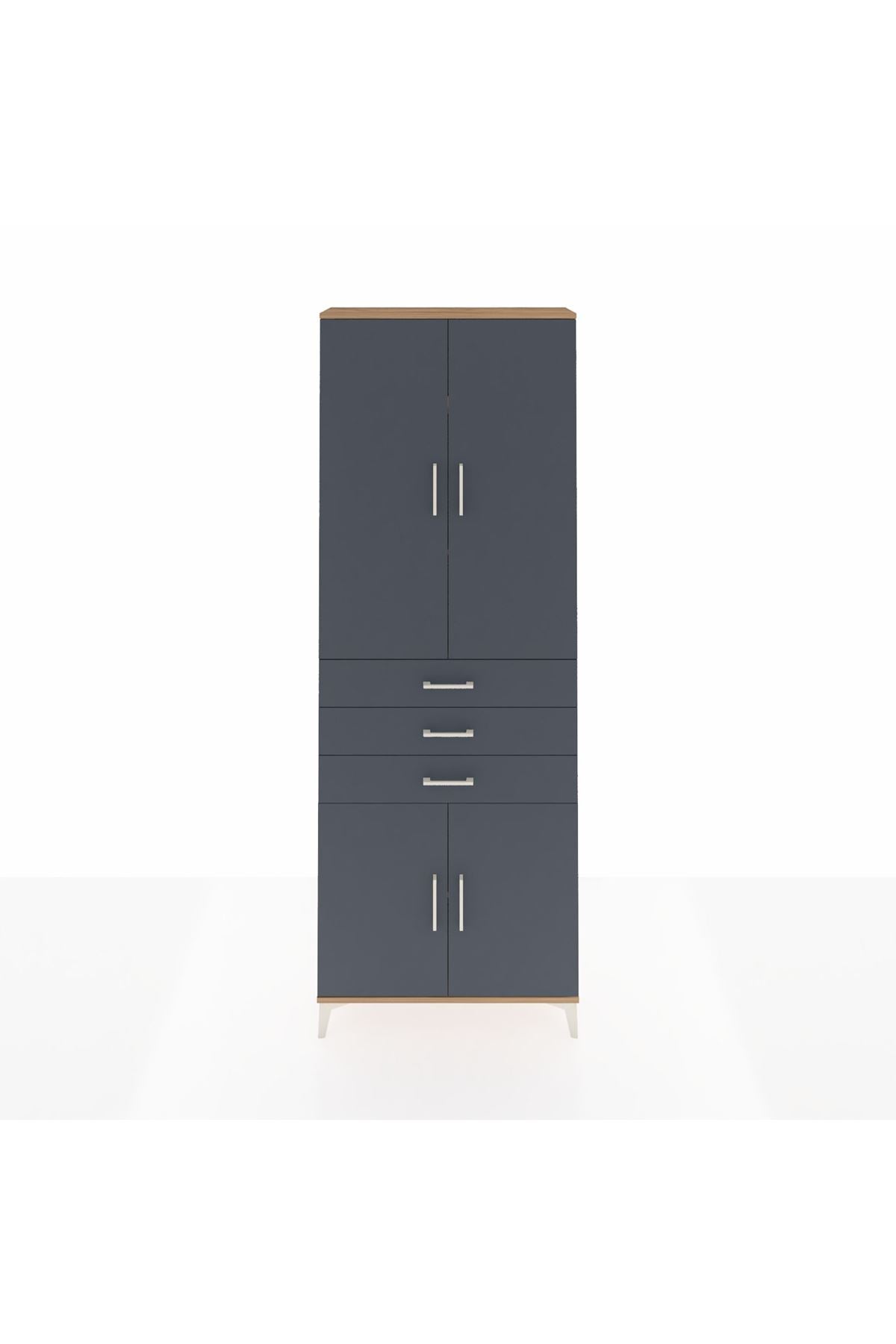 Arges Dolap 4 Raflı 3 Çekmeceli 4 Kapaklı 88x30x243 - S33M269V8A