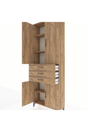 Arges Dolap 4 Raflı 3 Çekmeceli 4 Kapaklı 88x30x243 - S33M269V9A