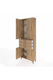 Arges Dolap 4 Raflı 3 Çekmeceli 4 Kapaklı 88x30x243 - S33M269V9A