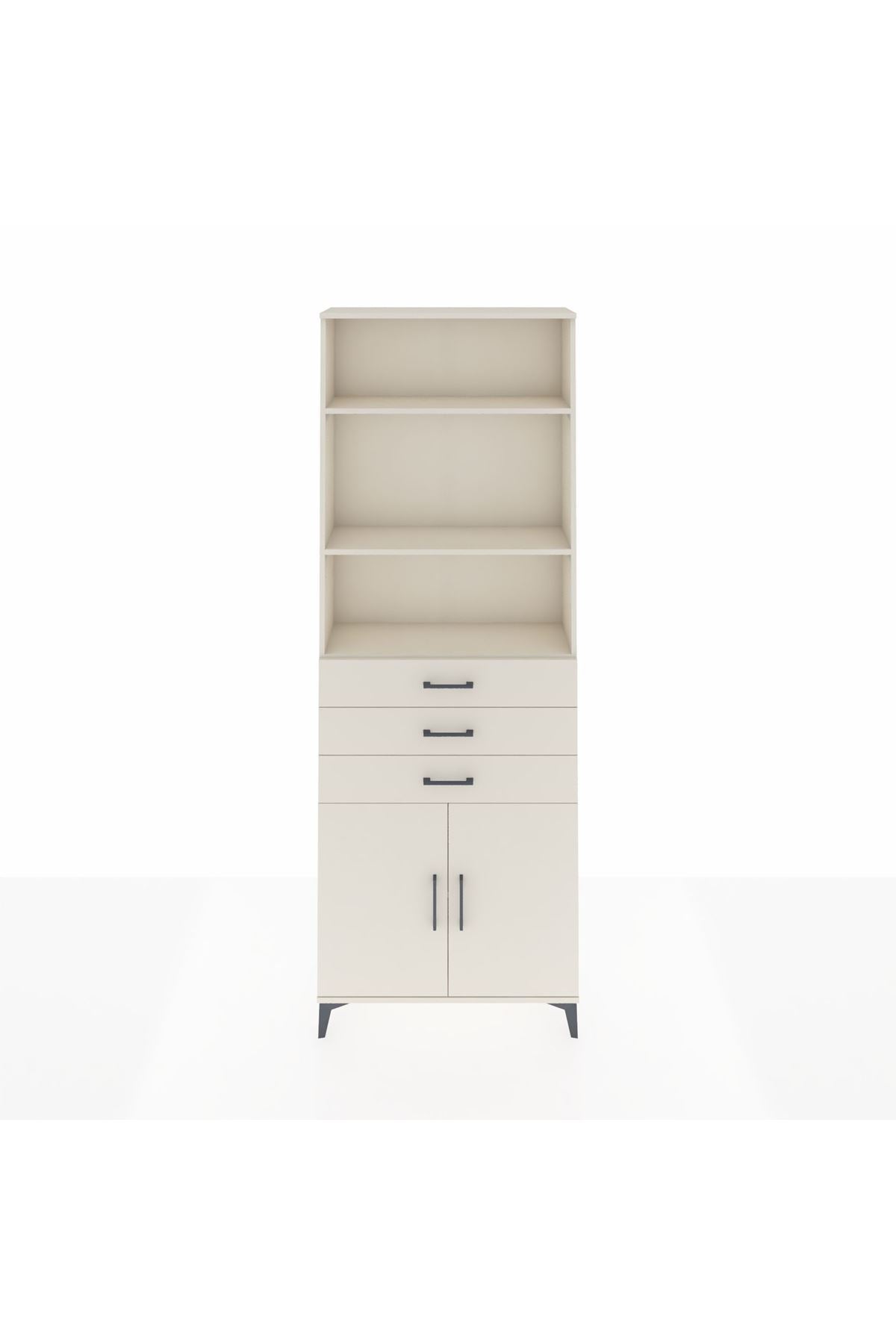 Arges Dolap 4 Raflı 3 Çekmeceli 2 Kapaklı 88x30x243 - S33M270V1A