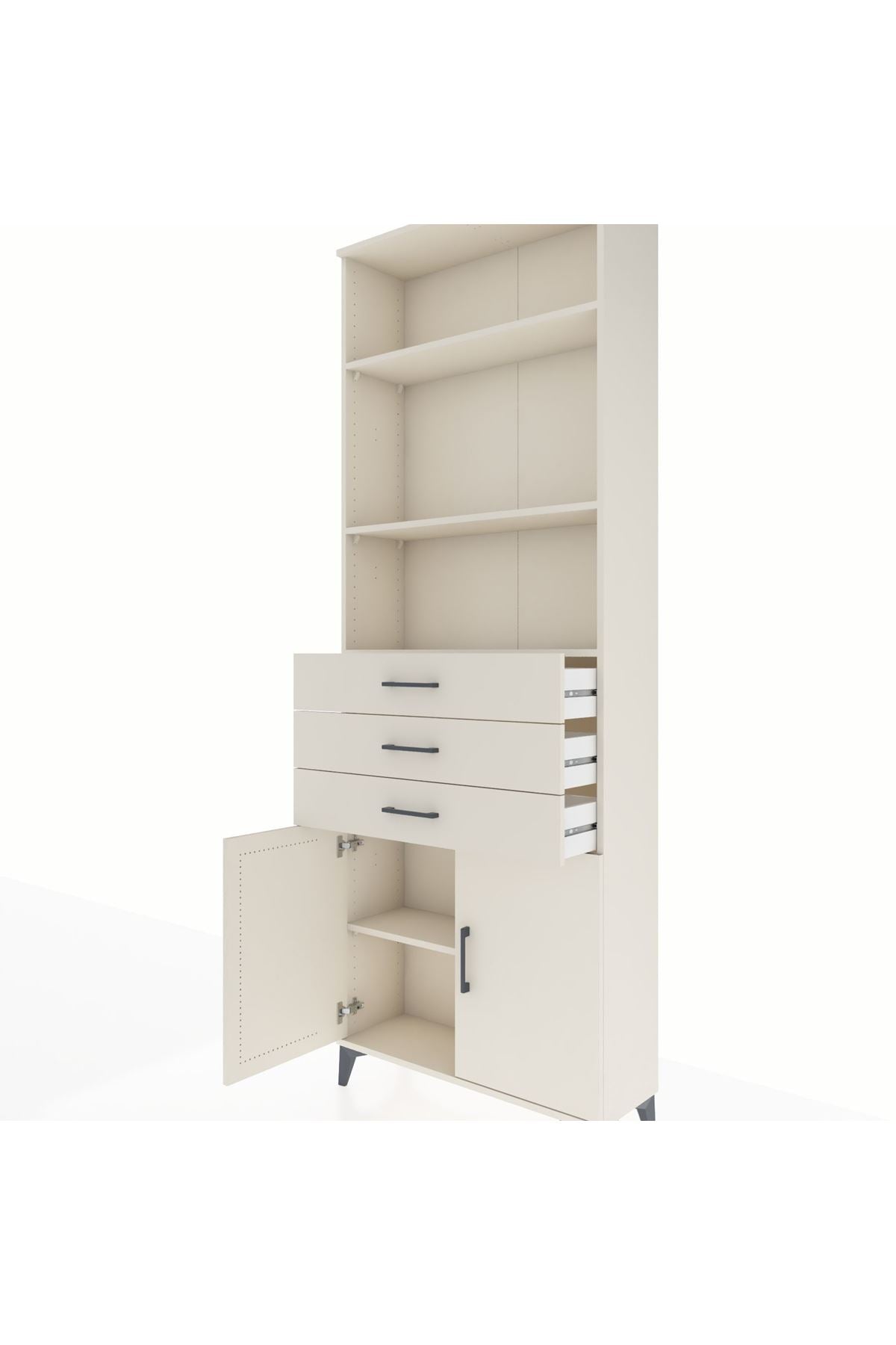 Arges Dolap 4 Raflı 3 Çekmeceli 2 Kapaklı 88x30x243 - S33M270V1A