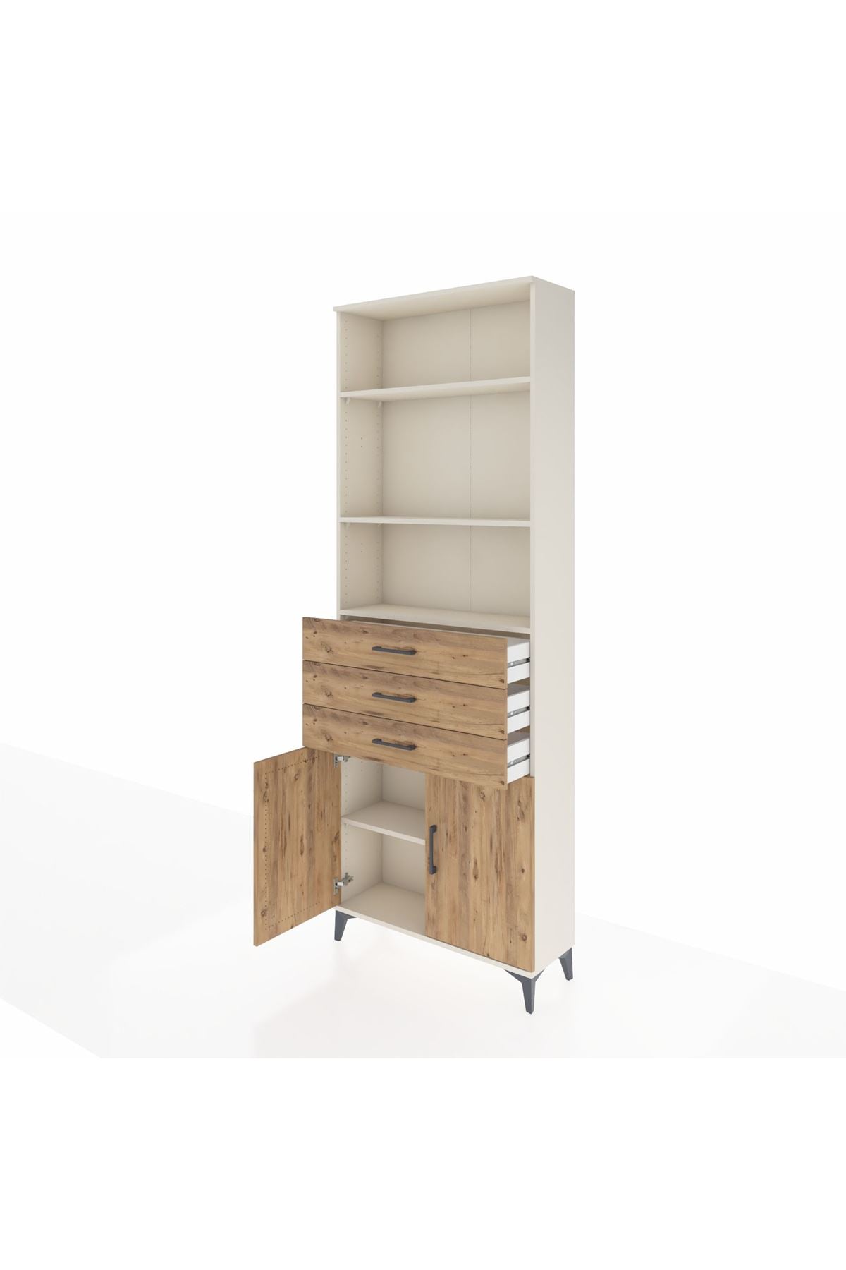 Arges Dolap 4 Raflı 3 Çekmeceli 2 Kapaklı 88x30x243 - S33M270V3A