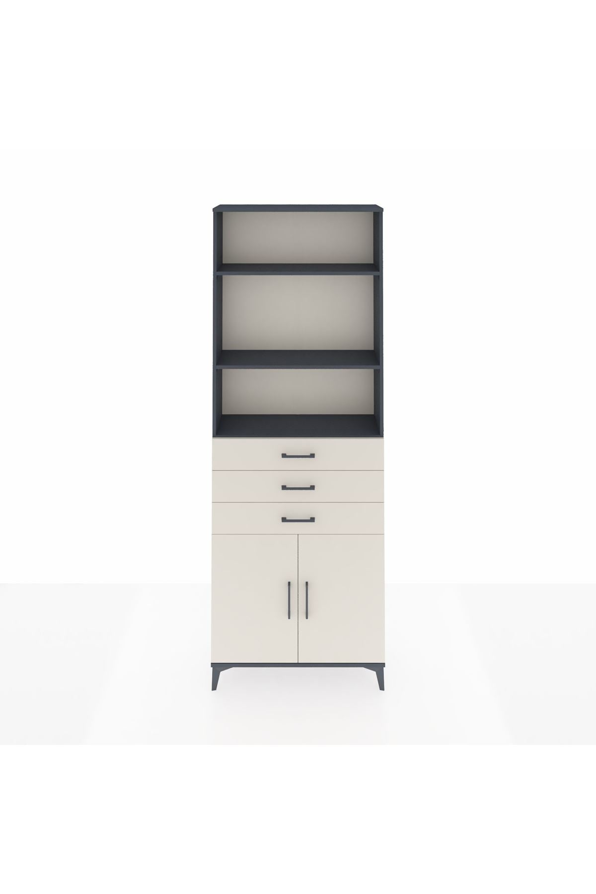 Arges Dolap 4 Raflı 3 Çekmeceli 2 Kapaklı 88x30x243 - S33M270V4A