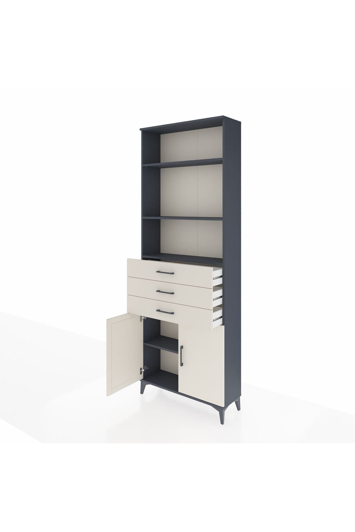 Arges Dolap 4 Raflı 3 Çekmeceli 2 Kapaklı 88x30x243 - S33M270V4A