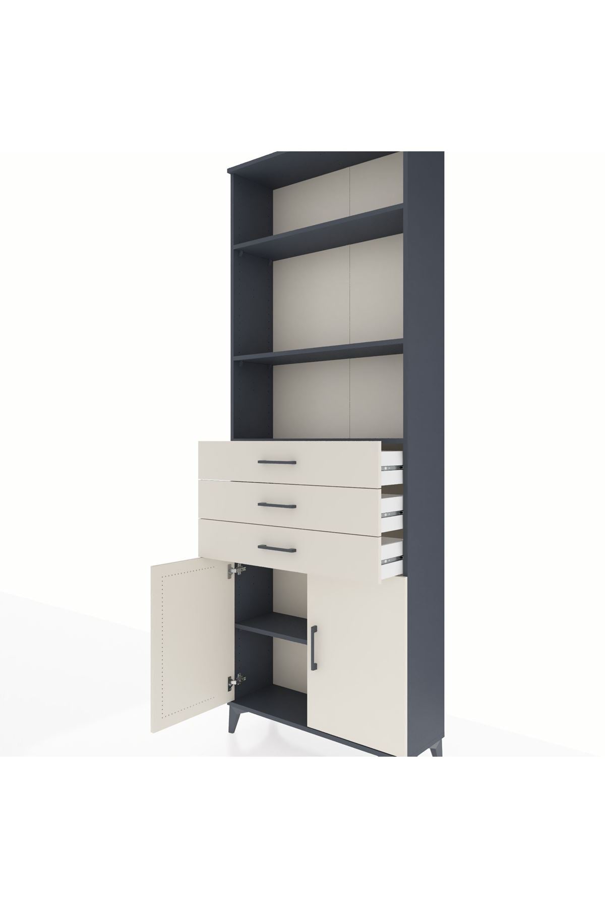 Arges Dolap 4 Raflı 3 Çekmeceli 2 Kapaklı 88x30x243 - S33M270V4A