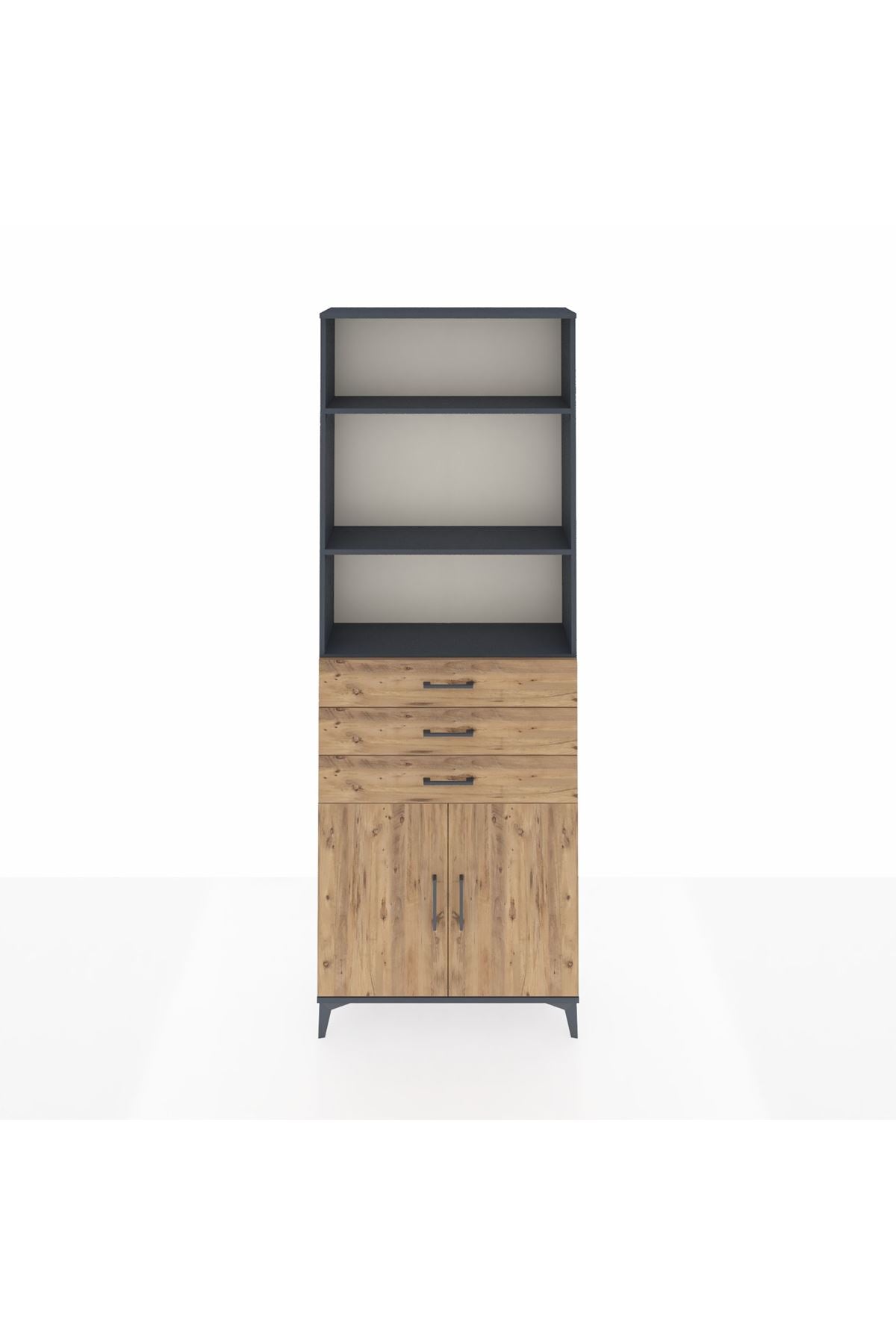 Arges Dolap 4 Raflı 3 Çekmeceli 2 Kapaklı 88x30x243 - S33M270V6A