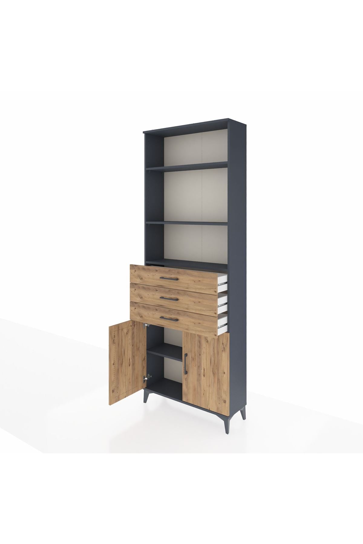 Arges Dolap 4 Raflı 3 Çekmeceli 2 Kapaklı 88x30x243 - S33M270V6A