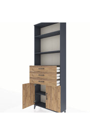 Arges Dolap 4 Raflı 3 Çekmeceli 2 Kapaklı 88x30x243 - S33M270V6A
