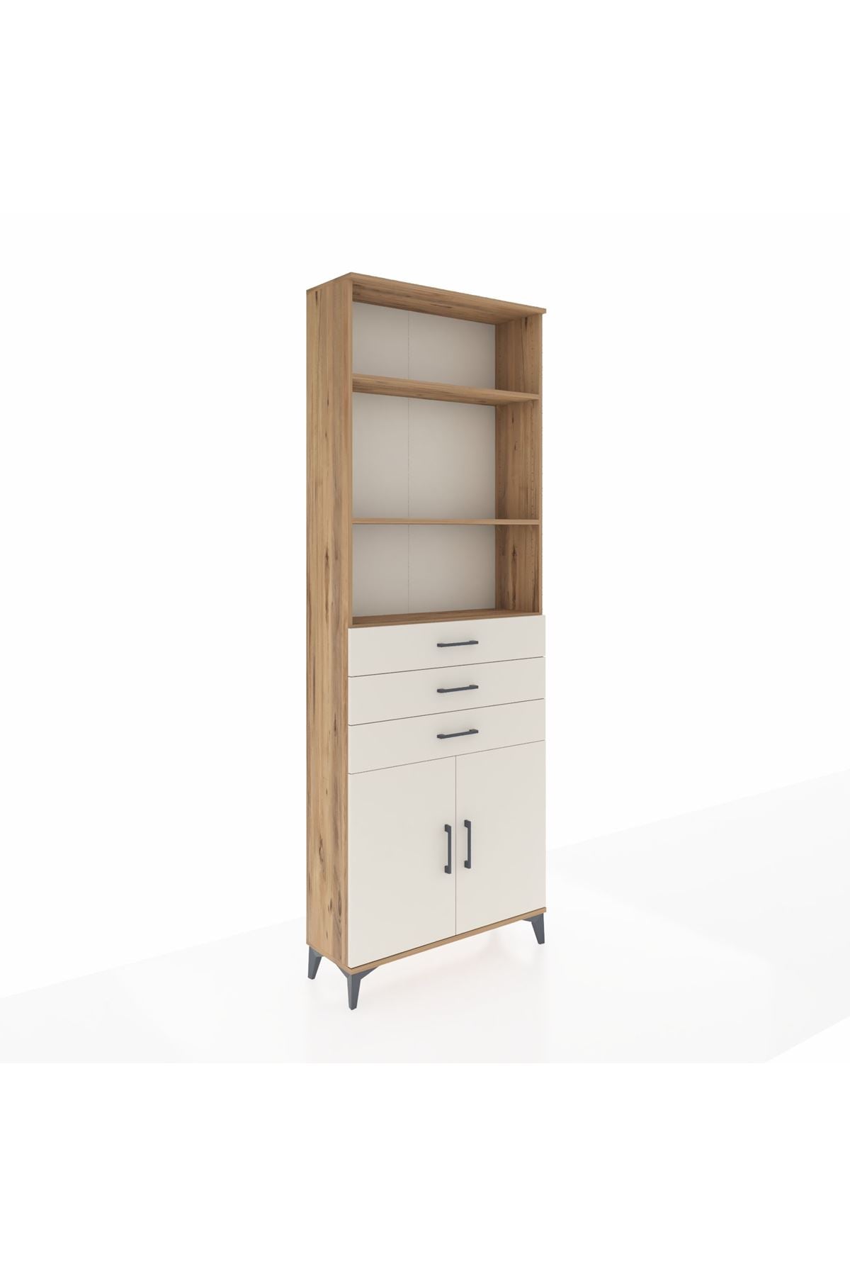 Arges Dolap 4 Raflı 3 Çekmeceli 2 Kapaklı 88x30x243 - S33M270V7A