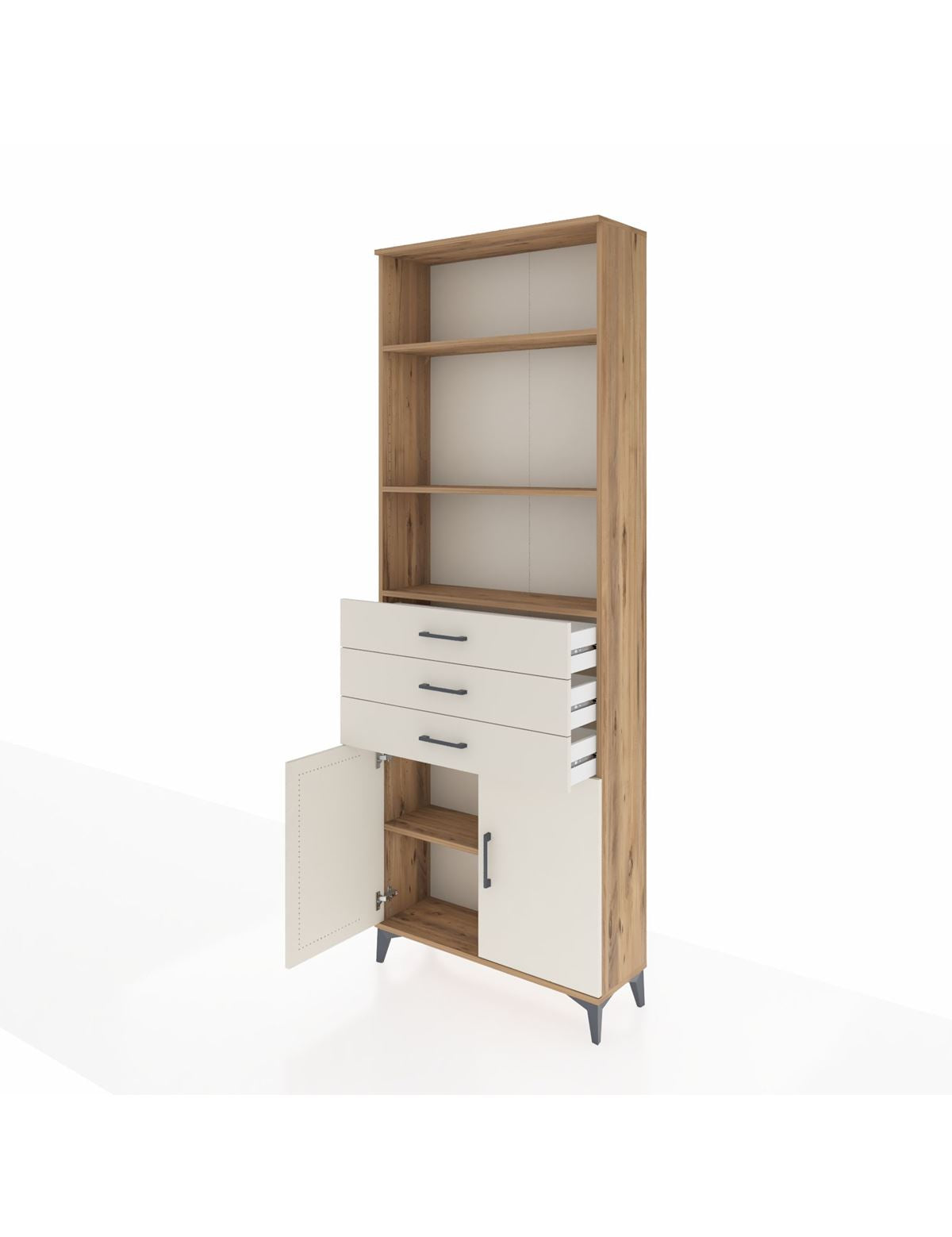 Arges Dolap 4 Raflı 3 Çekmeceli 2 Kapaklı 88x30x243 - S33M270V7A