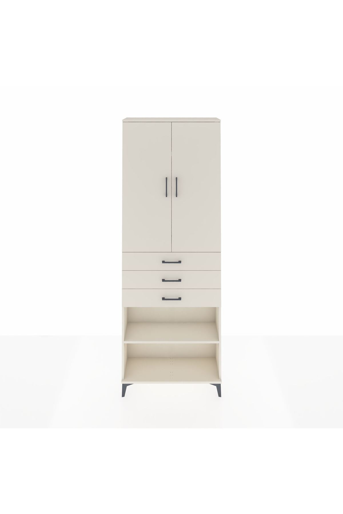 Arges Dolap 4 Raflı 3 Çekmeceli 2 Kapaklı 88x30x243 - S33M271V1A