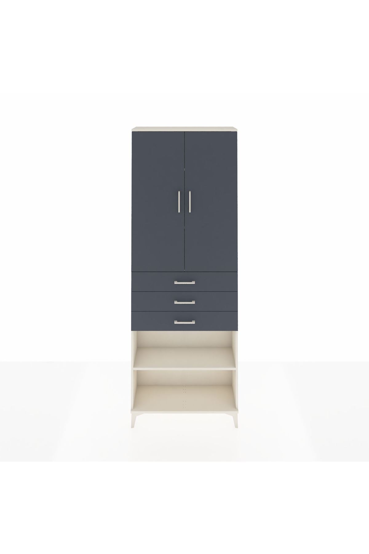 Arges Dolap 4 Raflı 3 Çekmeceli 2 Kapaklı 88x30x243 - S33M271V2A