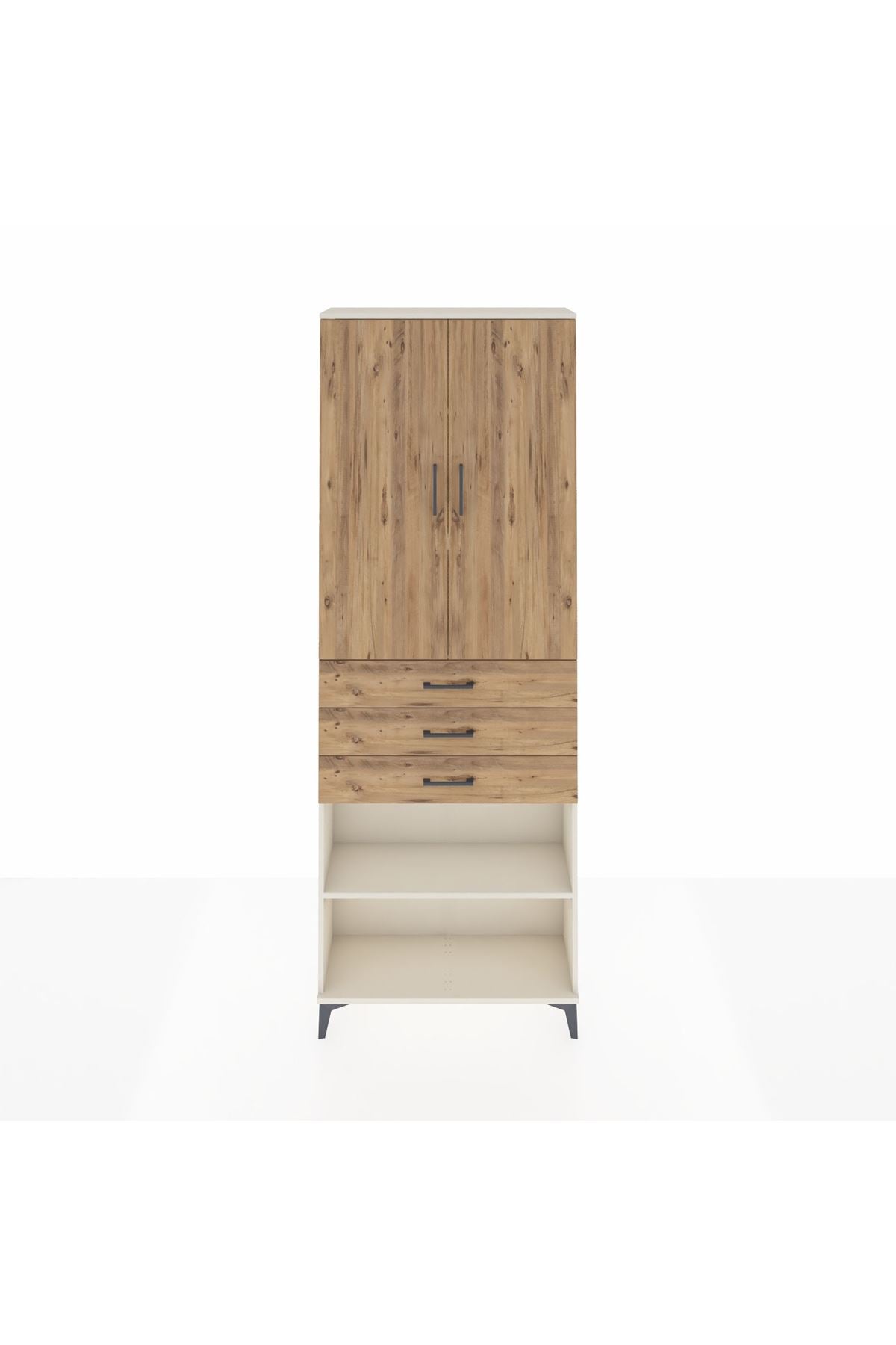 Arges Dolap 4 Raflı 3 Çekmeceli 2 Kapaklı 88x30x243 - S33M271V3A