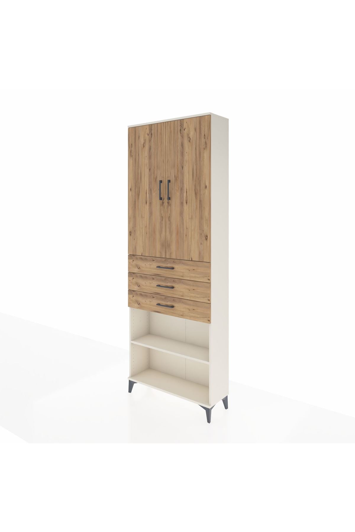 Arges Dolap 4 Raflı 3 Çekmeceli 2 Kapaklı 88x30x243 - S33M271V3A