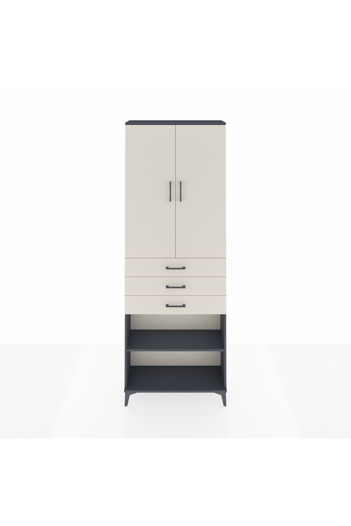 Arges Dolap 4 Raflı 3 Çekmeceli 2 Kapaklı 88x30x243 - S33M271V4A