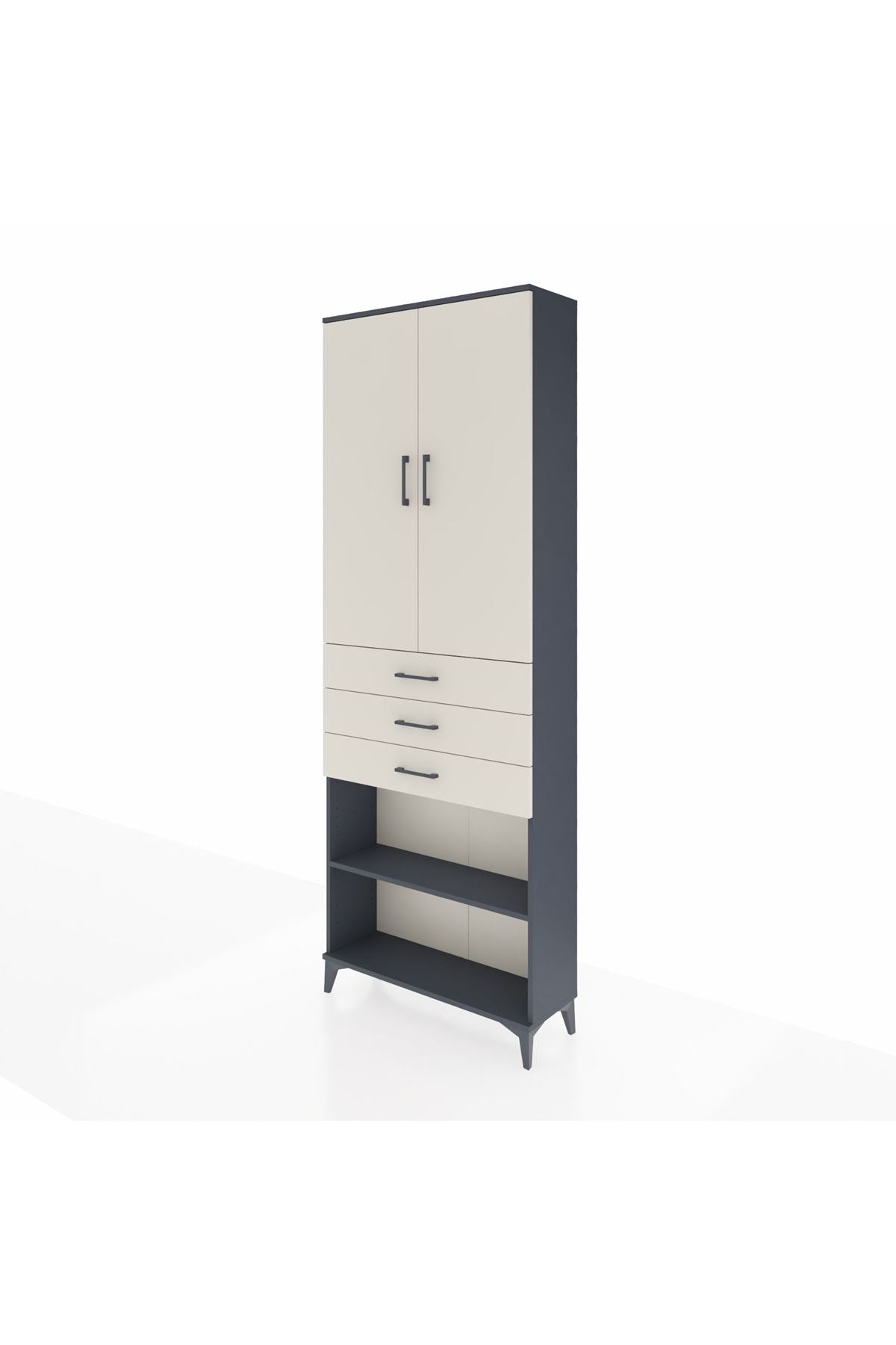 Arges Dolap 4 Raflı 3 Çekmeceli 2 Kapaklı 88x30x243 - S33M271V4A